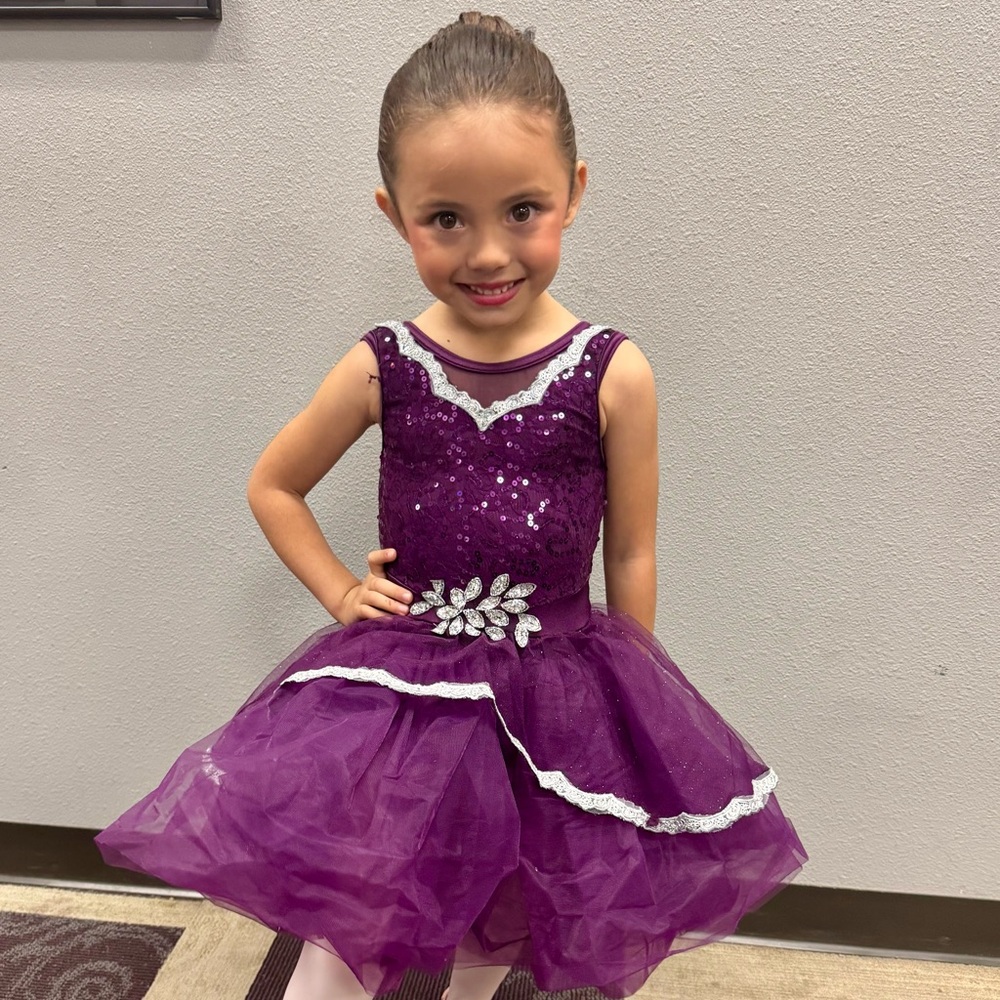 Purple Sequin Kids Dress
